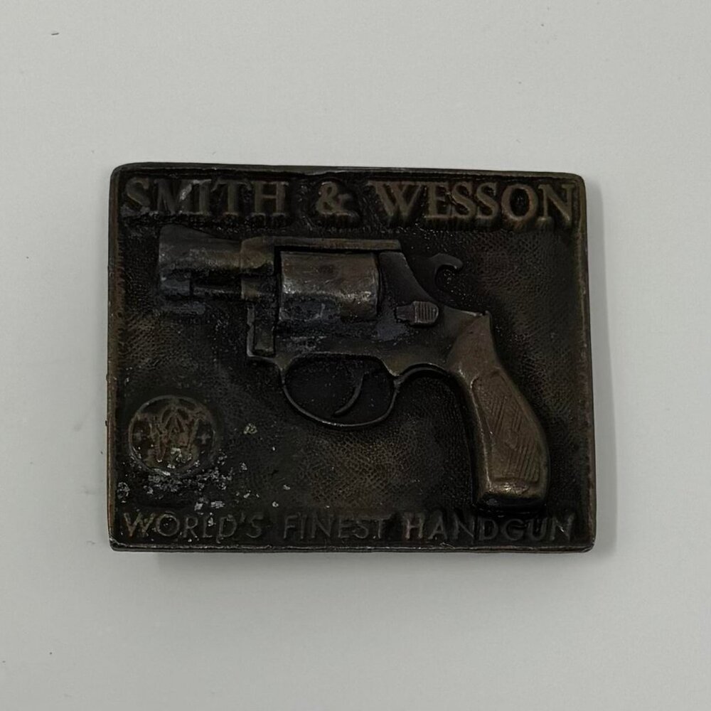 S&W 357 Magnum Snub Nose Revolver Gun Pistol Western 70s‎ Vintage Belt Buckle